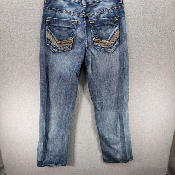 Men's 34x34 Carbon Regular Distressed Washed  Blue Jeans  Actual 34x32 5 Pocket - Picture 13 of 16
